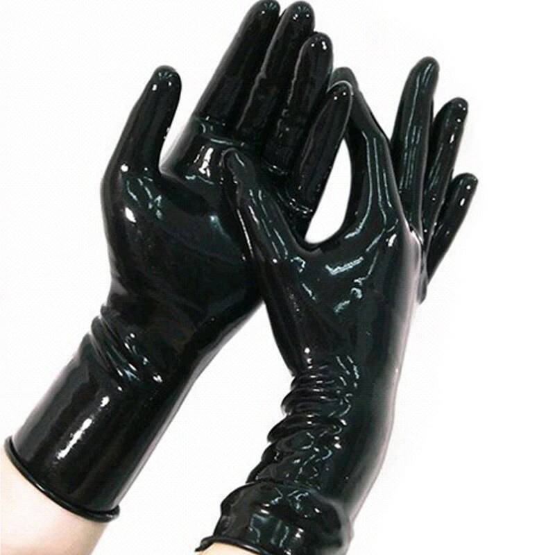 LateX Перчатки лаковые L черные 