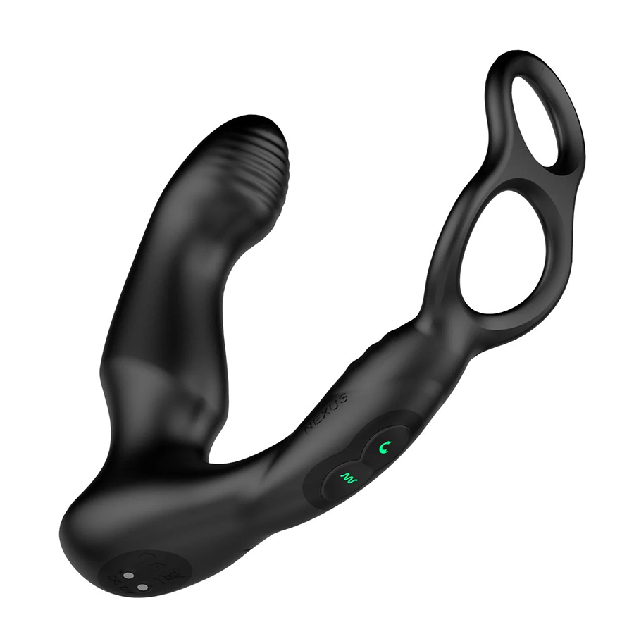Массажер простаты Nexus Simul8 Wave Edition двухмоторный с кольцами на пенис и мошонку