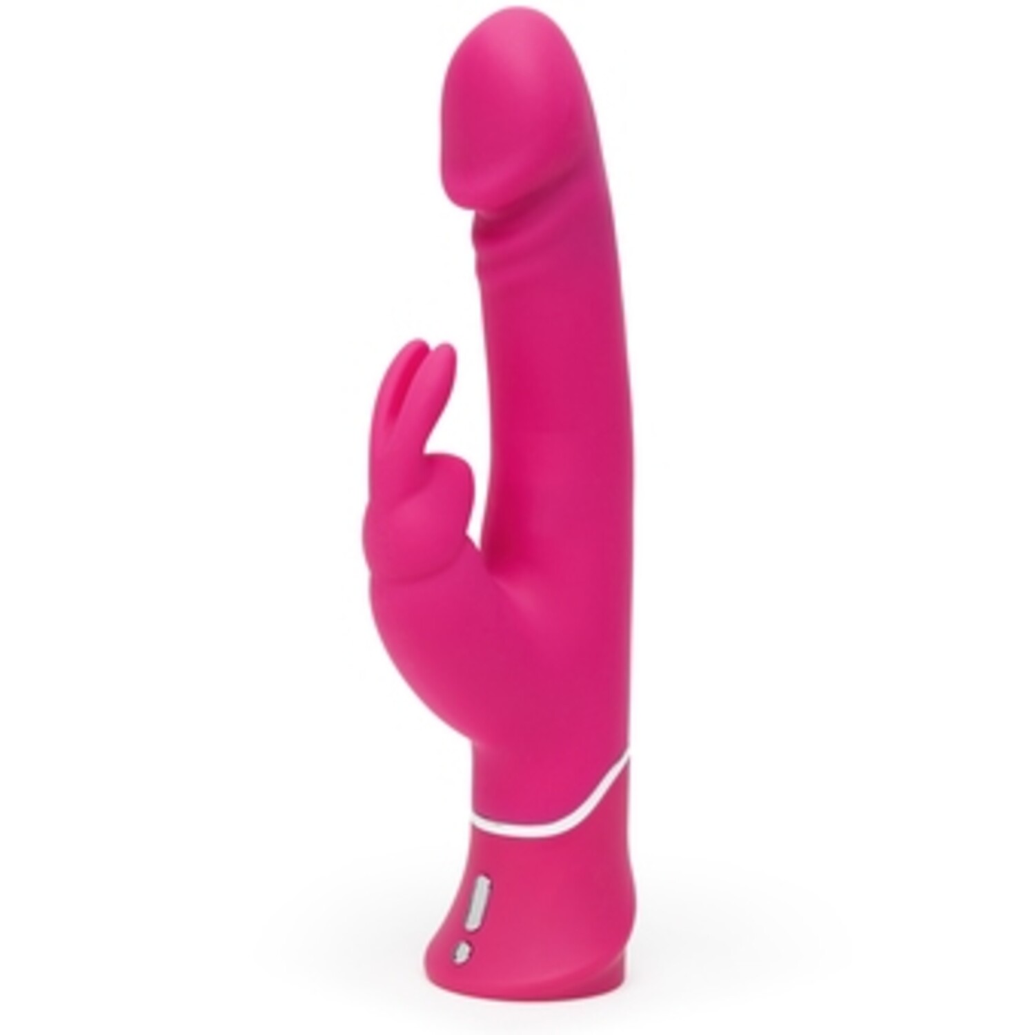 Вибратор Happy Rabbit Realistic с клиторальным стимулятором, розовый dual density