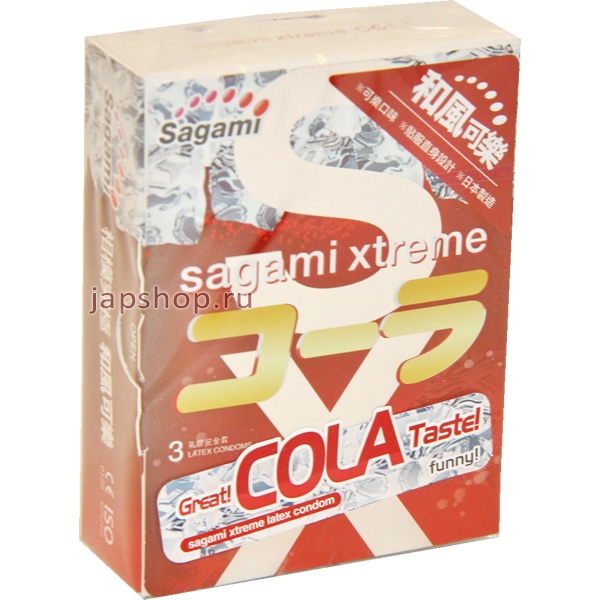 Презервативы SAGAMI Xtreme Cola 3шт. латексные со вкусом колы 