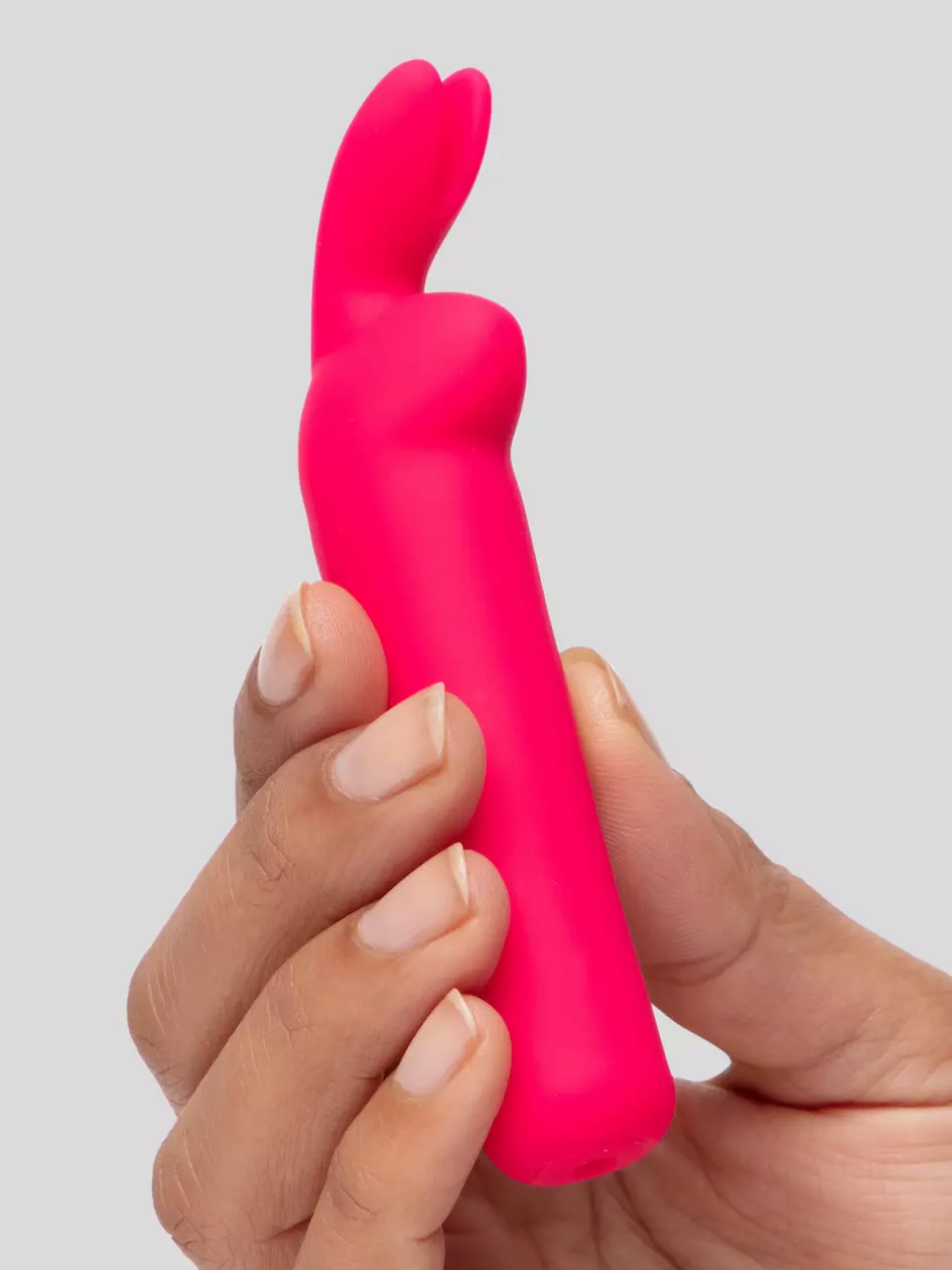 Вибропуля Happy Rabbit розовая, мощная водонепроницаемая с кроличьими ушками